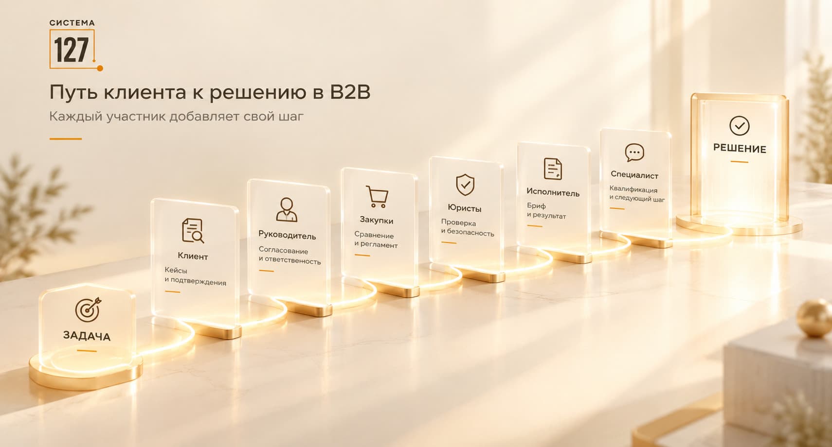 Путь клиента к решению в B2B: каждый участник добавляет свой шаг